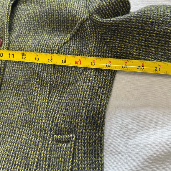 Harris Tweed Vintage Peter James Olive Tweed Blazer with Button Detail  wool - Picture 8 of 10